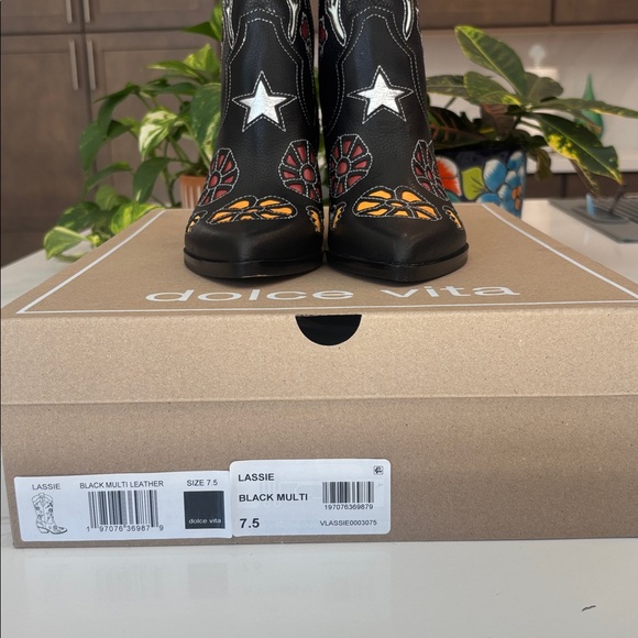Dolce Vita Western Boot Black Multi Leather Lassie Size 7.5 NWT - Picture 14 of 14